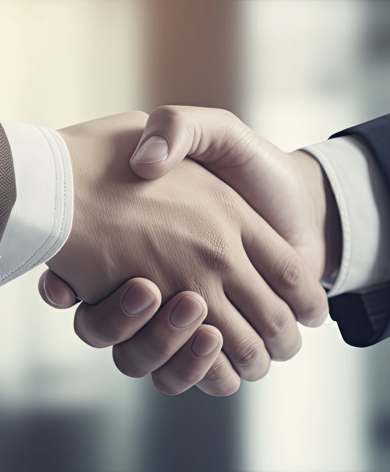 Attorney and client shaking hands after a case resolution